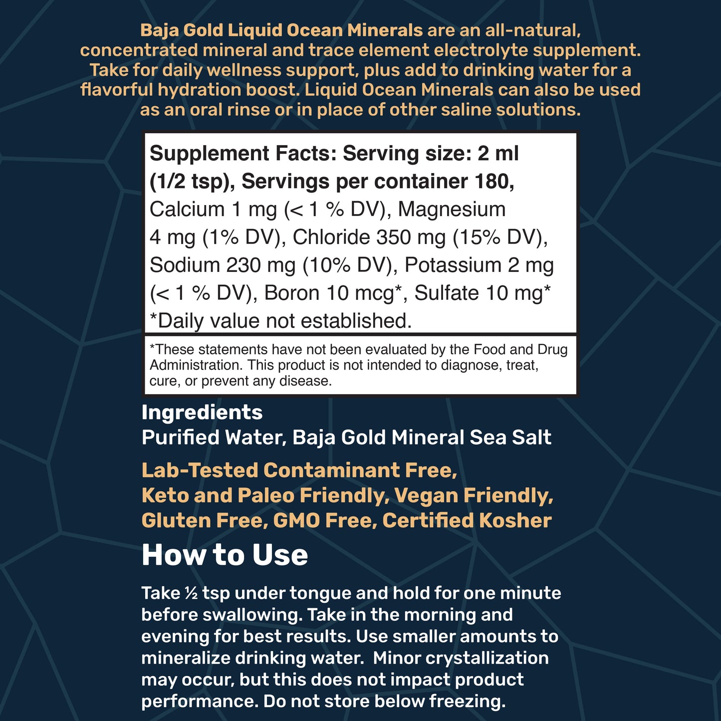 Baja Gold Liquid Ocean Minerals by Baja Gold Salt Co.