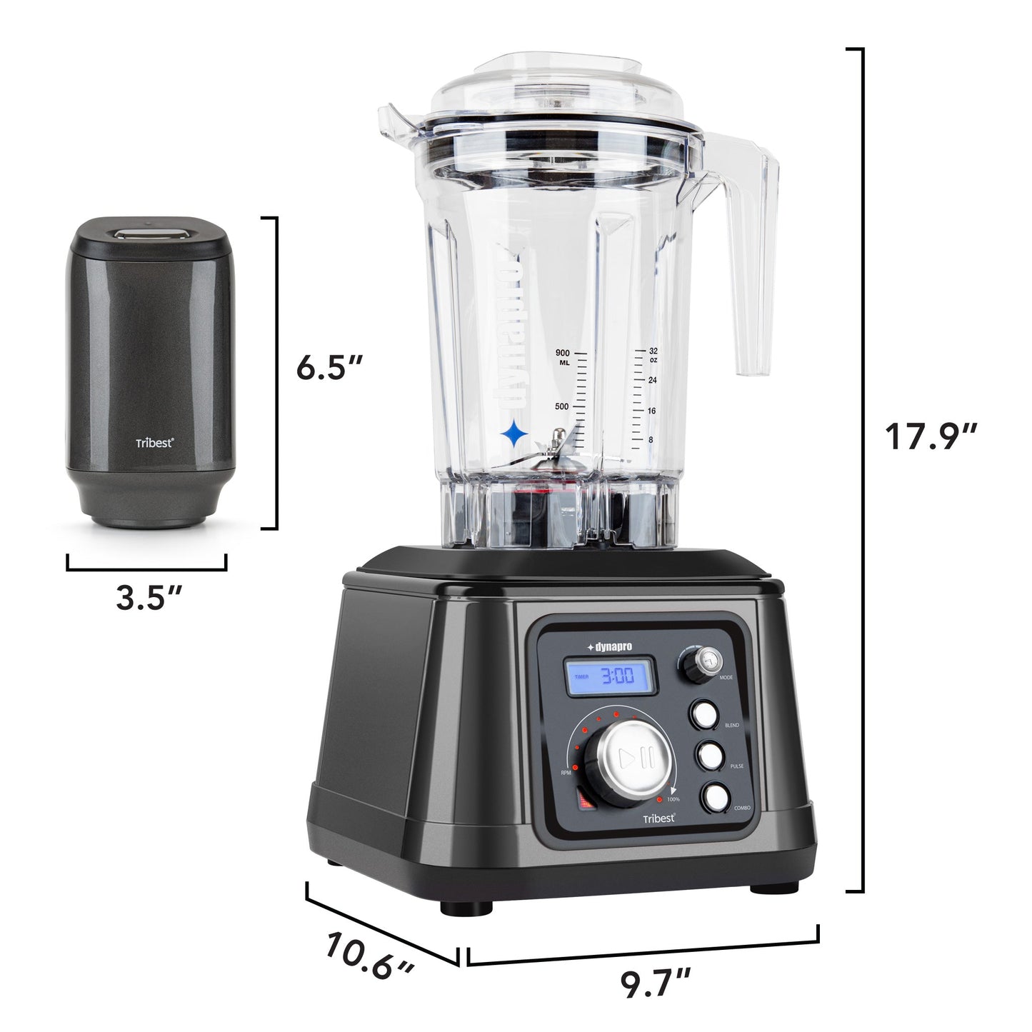 Dynapro® Commercial High-Speed Vacuum Blender by Tribest