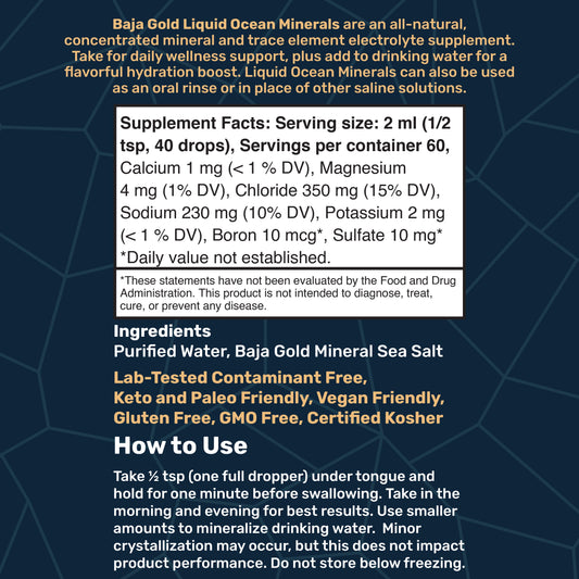 Baja Gold Liquid Ocean Minerals by Baja Gold Salt Co.