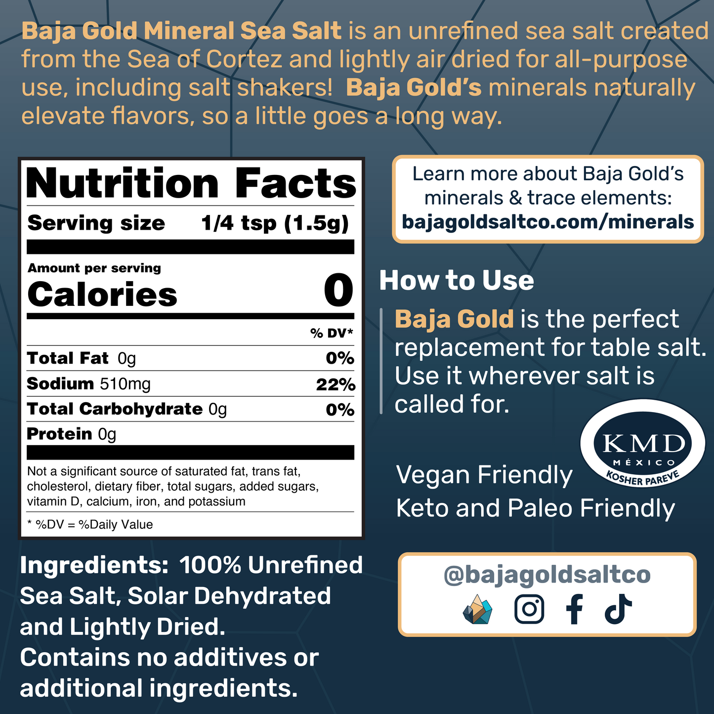 Baja Gold Mineral Sea Salt - Shakers and Refills