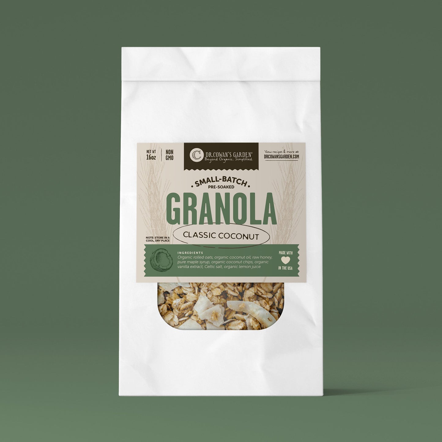Small-Batch Sprouted Granola – Classic Coconut by Dr. Cowan's Garden