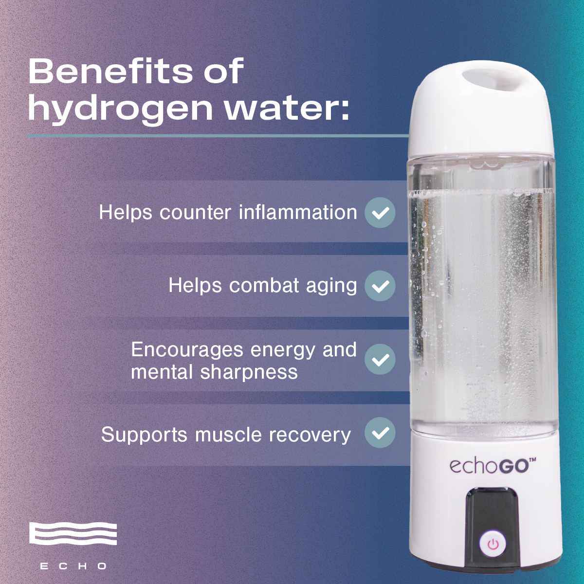 Echo Go™ Hydrogen Water Bottle by Echo Water