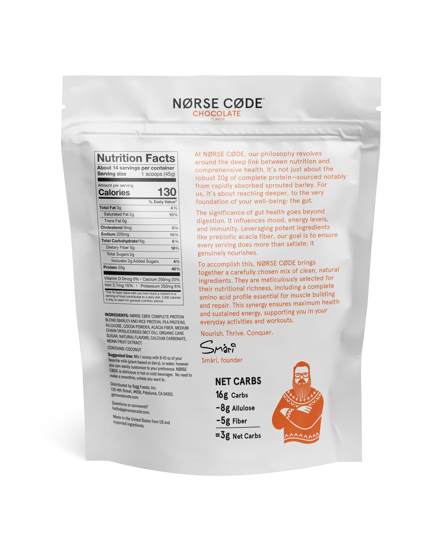 NØRSE CØDE Chocolate Plant Protein Powder: Power Through Your Day, Naturally. by NØRSE CØDE