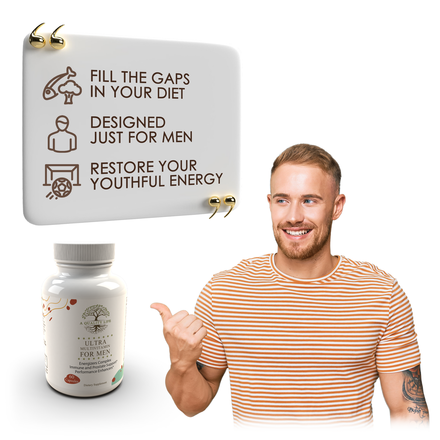 Ultra Multivitamin for Men by A Quality Life Nutrition