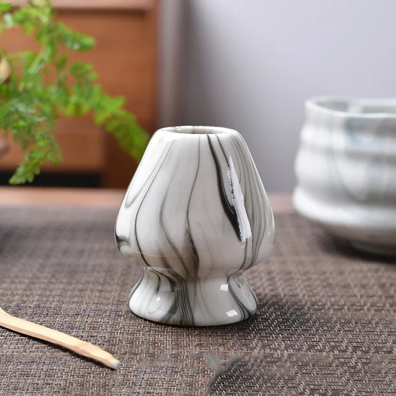 DecorBites™ Ceramic Matcha Whisk Stand & Tea Bowl Holder for Kitchen and Dining