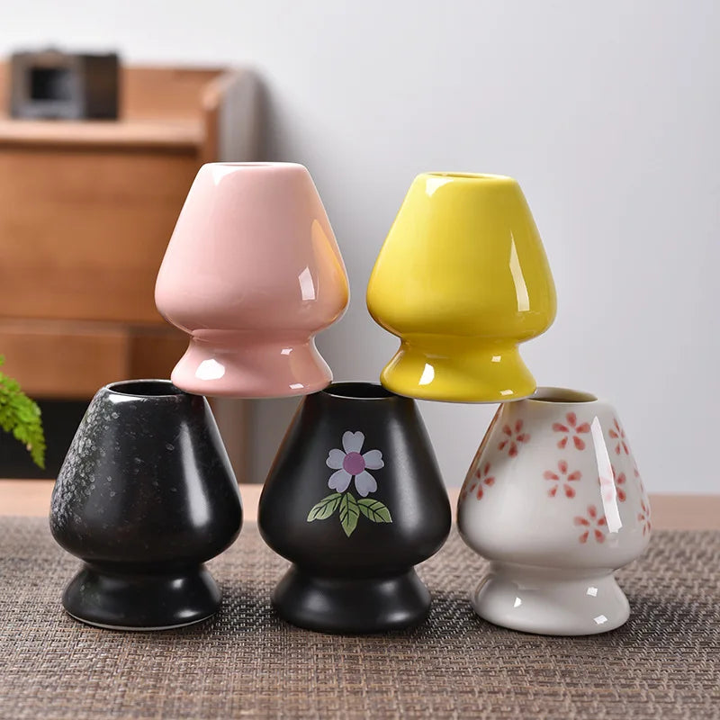 DecorBites™ Ceramic Matcha Whisk Stand & Tea Bowl Holder for Kitchen and Dining