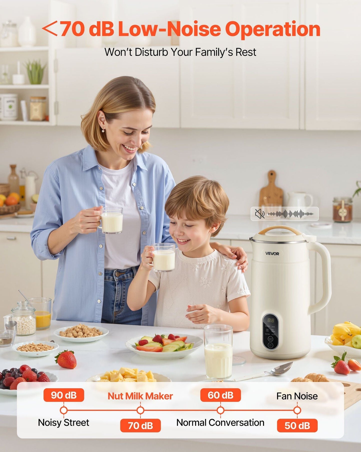 6-in-1 Nut Milk Maker, 20 oz Soy Milk Maker Machine with 6 Blades, for Homemade Oat, Nut, Soy, Juice, Plant-Based and Non Dairy Beverages with High-Temp Self-Cleaning, Boil Water, 12-Hour Delay