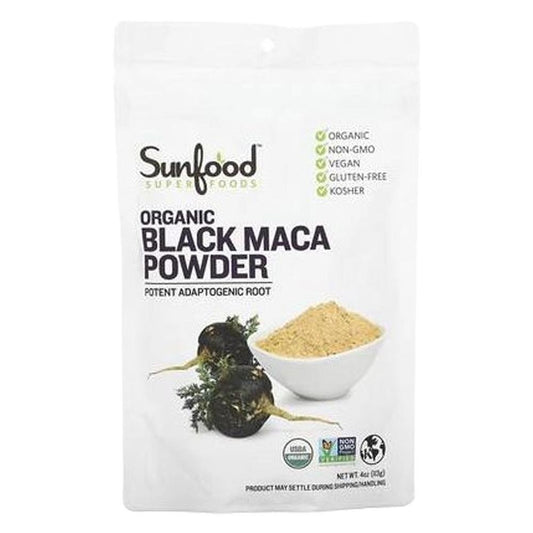 Sunfood Superfoods - 'Black Maca' Raw Organic Powder (4OZ)